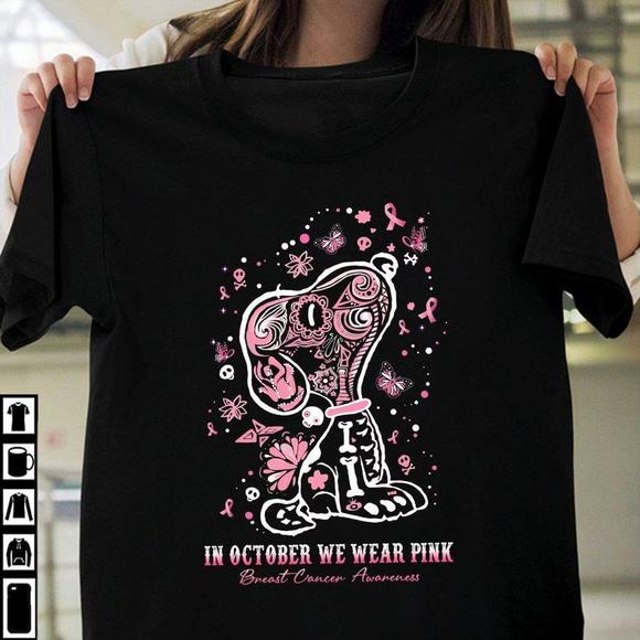 In October We Wear Pink Snopy Shirt - Picture 1 of 4